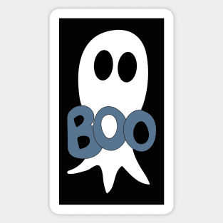 Cute Halloween ghost cartoon with BOO text Sticker